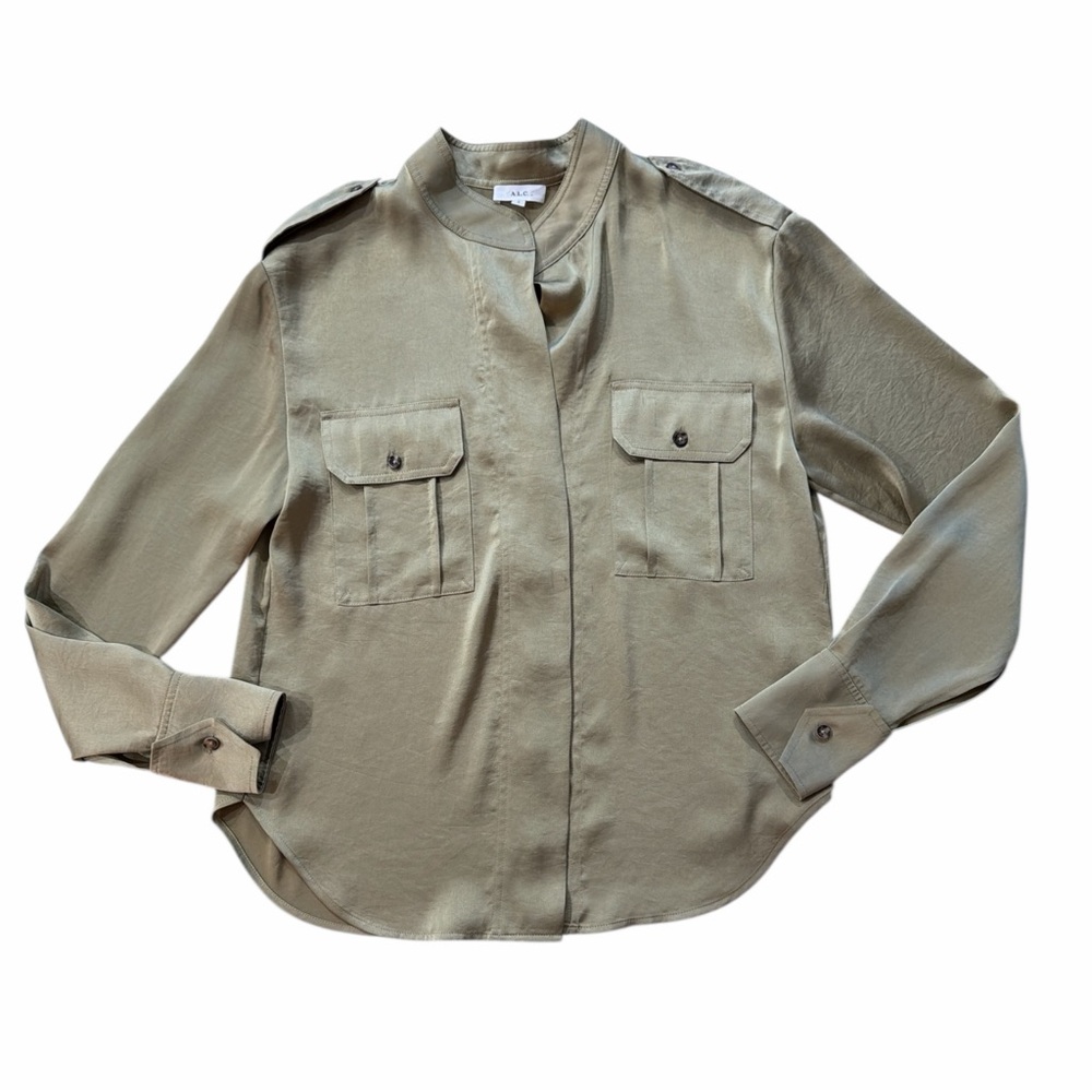 A.L.C. Olive Green Button Down Shirt